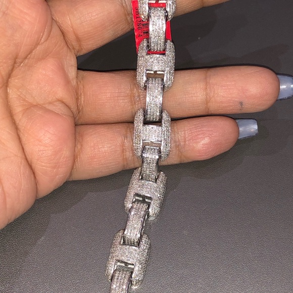 Gucci link real diamond men bracelet custom made exclusive design 4.50 carats - Picture 8 of 10